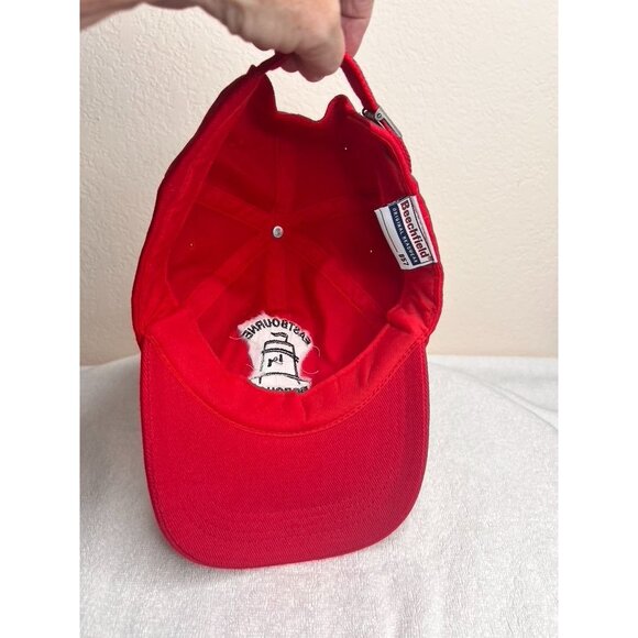 Eastbourne Borough F.C. Red Baseball Cap Adjustable Embroidered Logo Priory Lane - Picture 9 of 11